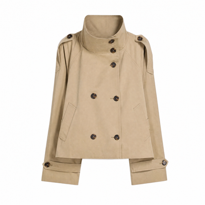 Funnel neck trench jacket