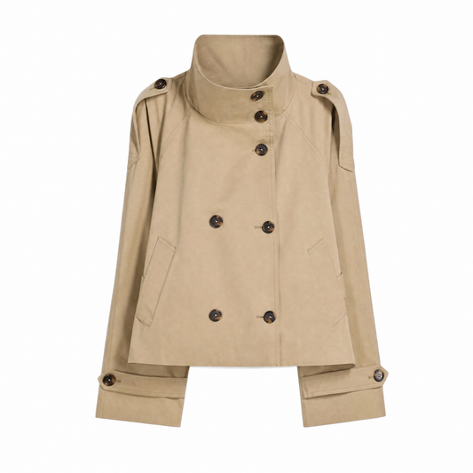 Funnel neck trench jacket